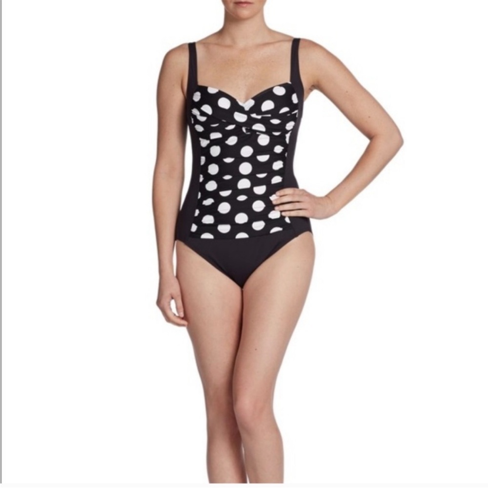 La Blanca Malloit One Piece Polka Dot Swimsuit